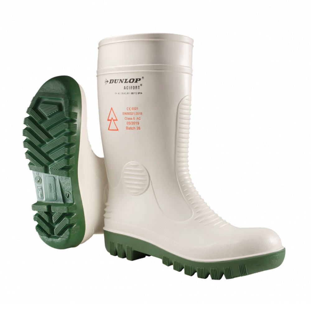 Bota de agua Dunlop alto voltaje Acifort SB SRA blanco