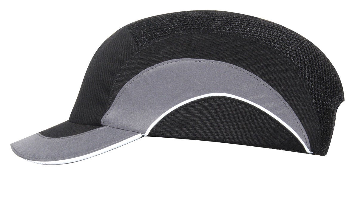 Gorra beisbol A1 visera 5 cm-Negro y gris