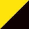 Cinta textil 2,5 m amarillo y negro con soporte a pared
