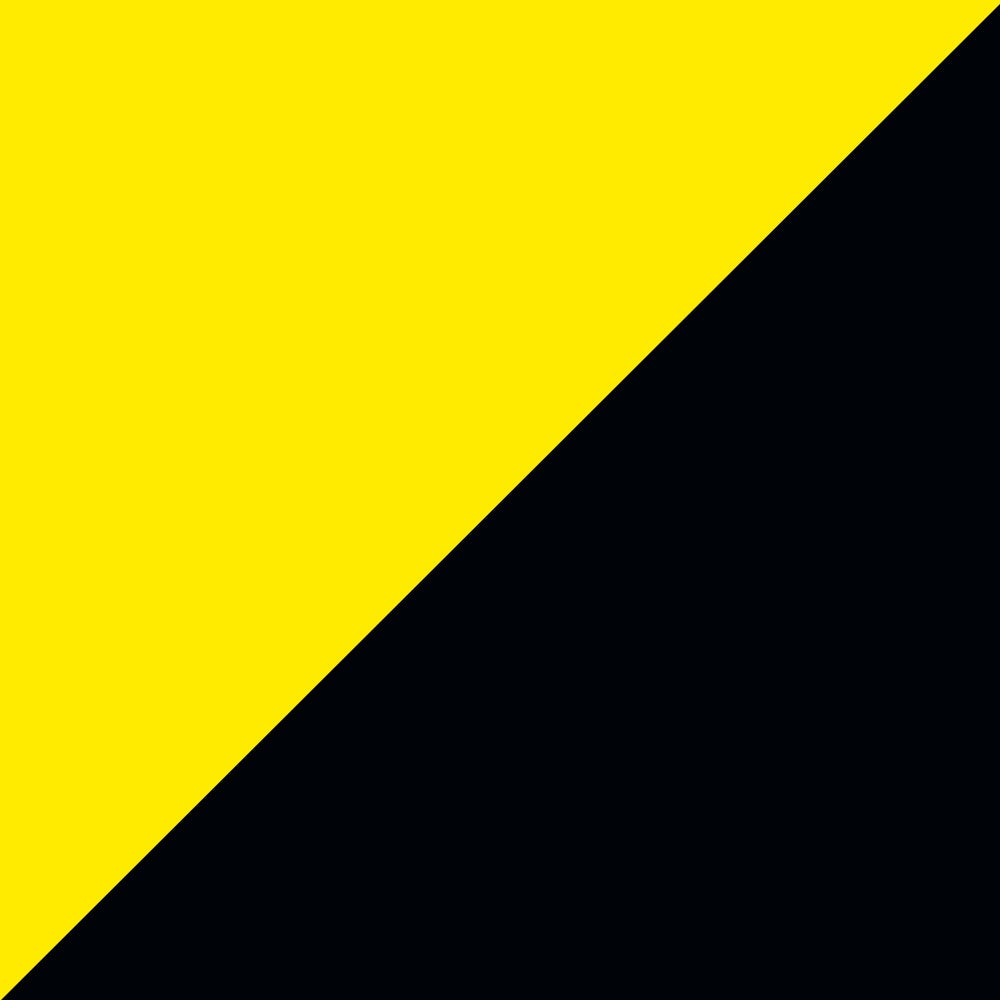 Poste negro básico con cinta de 2,5m amarillo y negro
