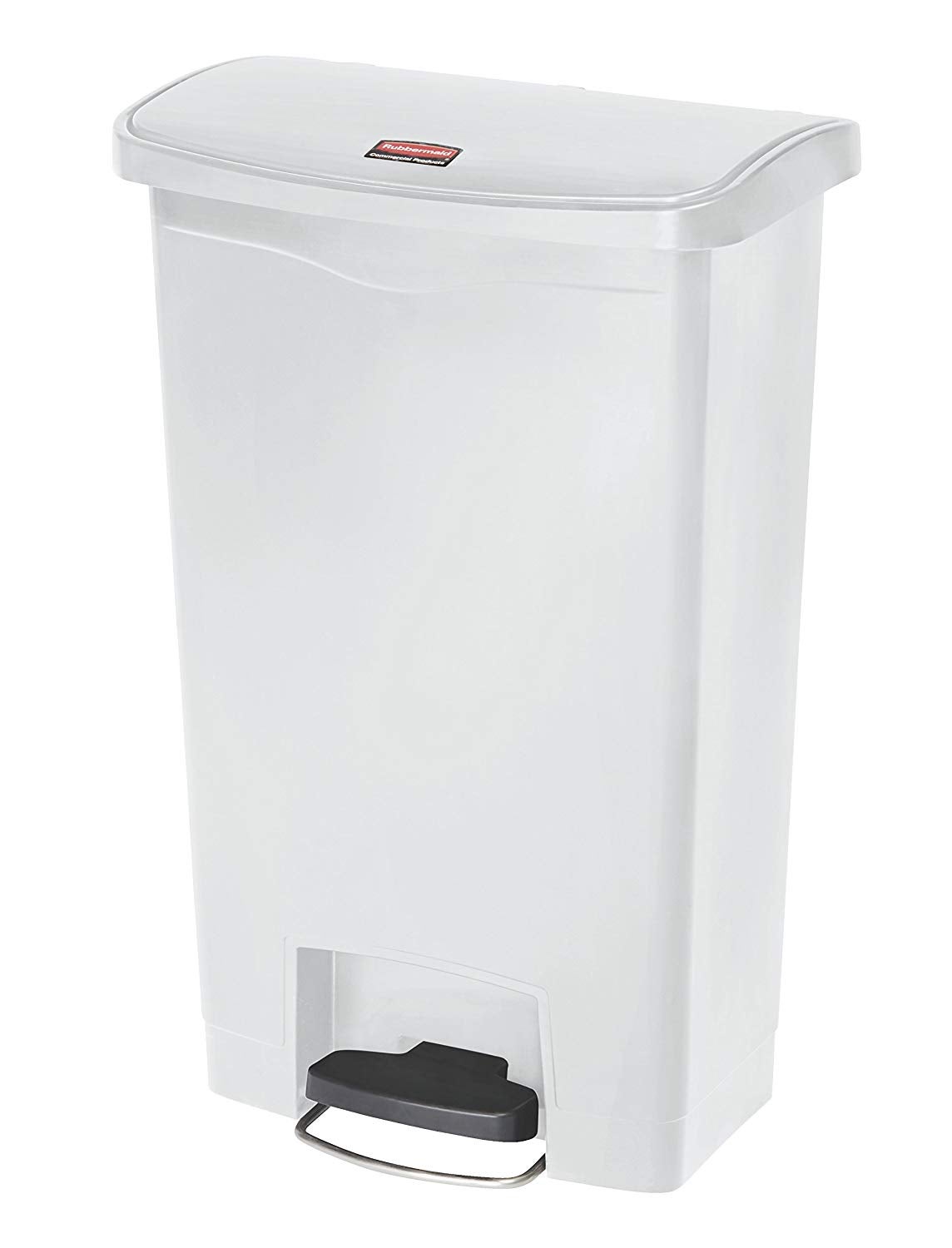 Contenedor de resina con pedal frontal Slim Jim 90 litros Blanco