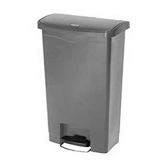 Contenedor de resina con pedal frontal Slim Jim 50 litros Gris