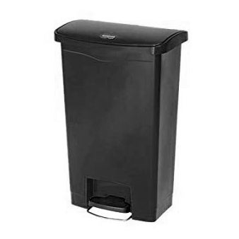 Contenedor de resina con pedal frontal Slim Jim 50 litros Negro