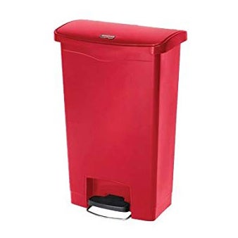 Contenedor de resina con pedal frontal Slim Jim 90 litros Rojo