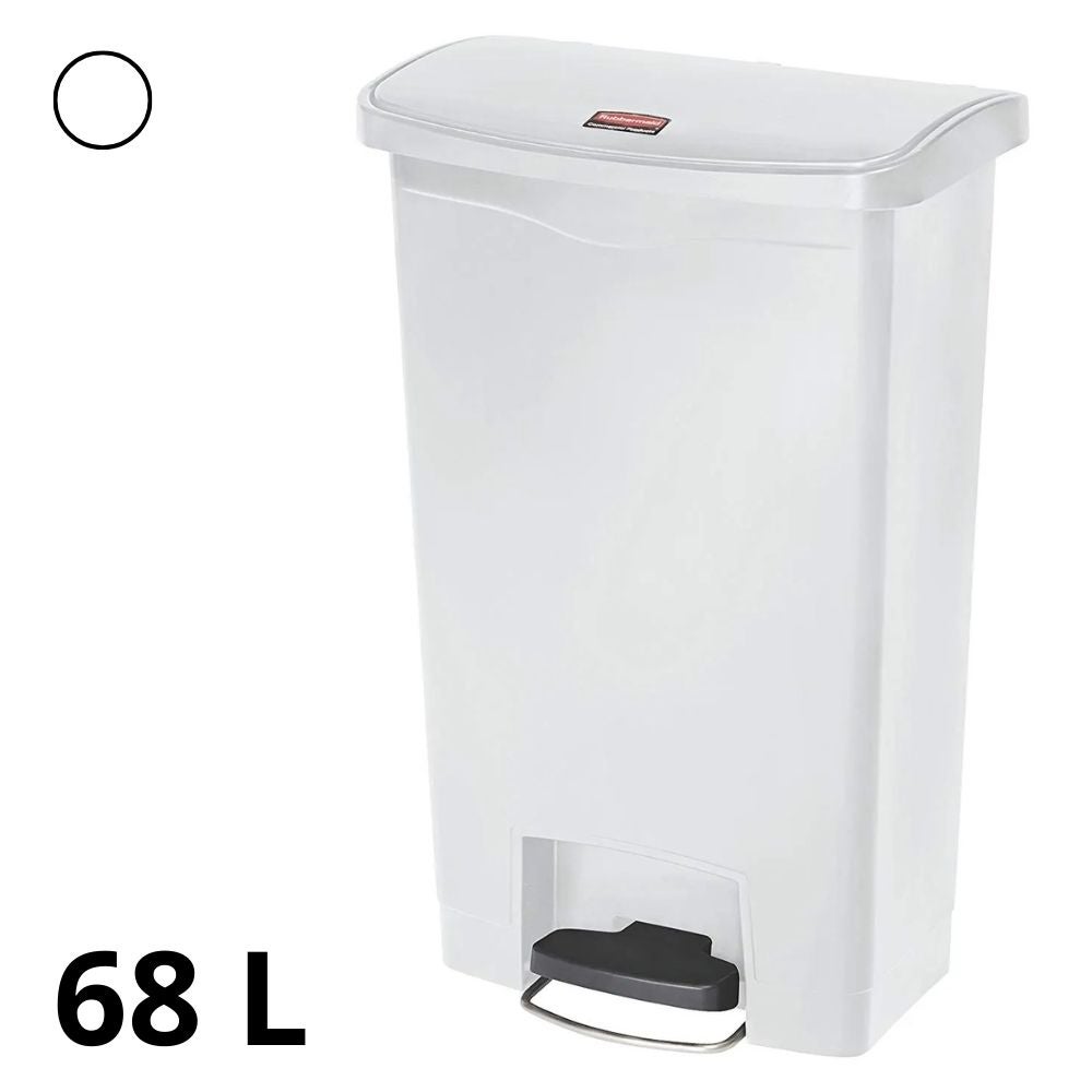 Contenedor de resina con pedal frontal Slim Jim 68 litros Blanco