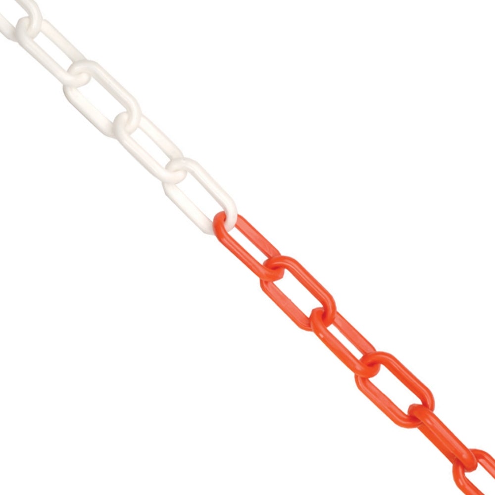 Cadena 8 mm plástico. Pack 25 m. Blanco y Rojo