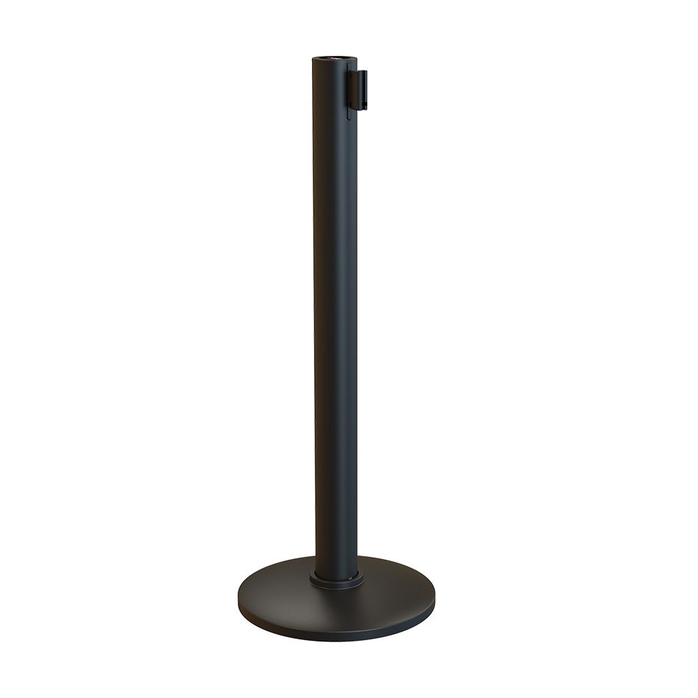 Poste negro básico con cinta de 2,5m. Varios colores