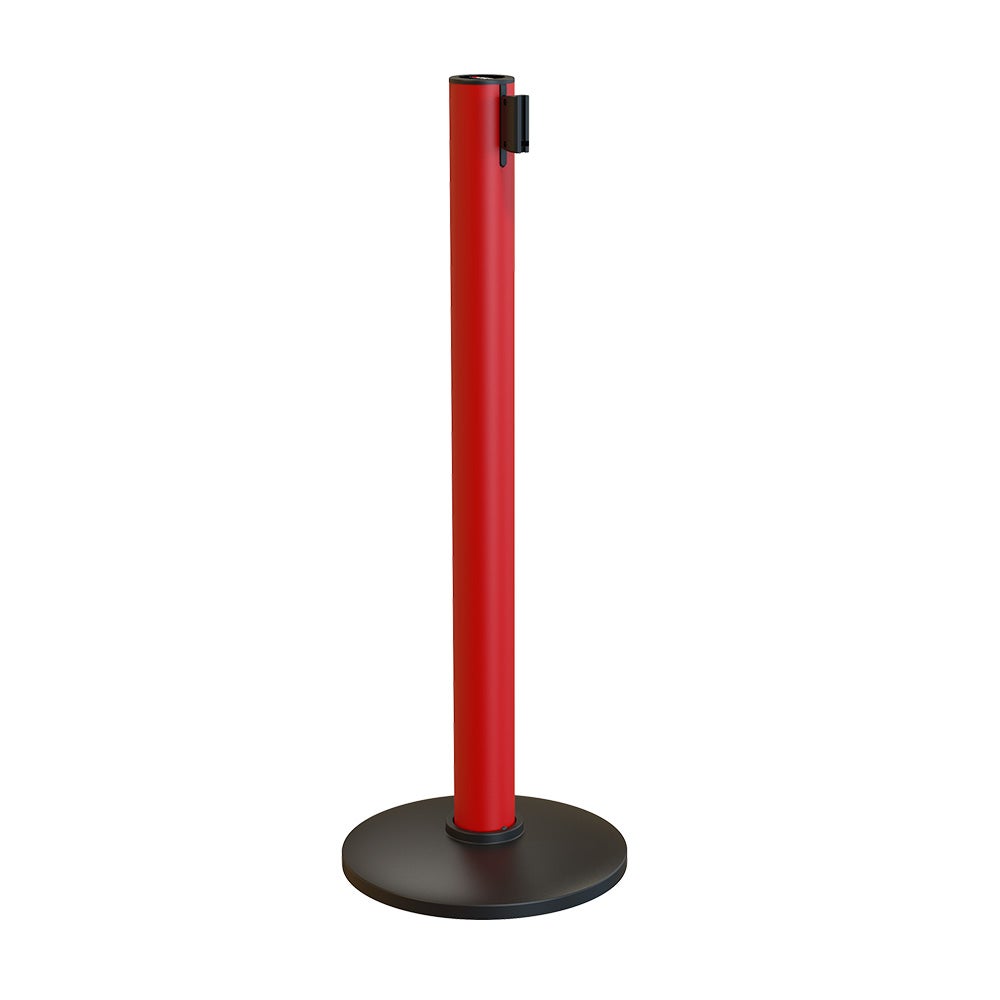 Poste rojo básico con cinta 2,5 m rojo y blanco