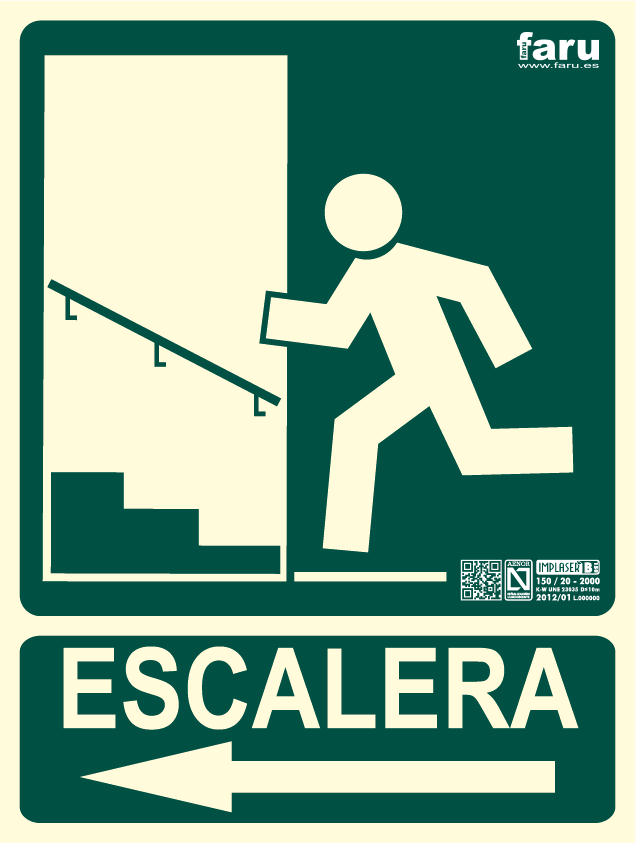 Señal escalera izquierda de subida (A4)