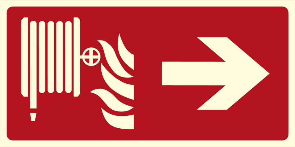 Señal Boca de incendios derecha 32 x 16 cm