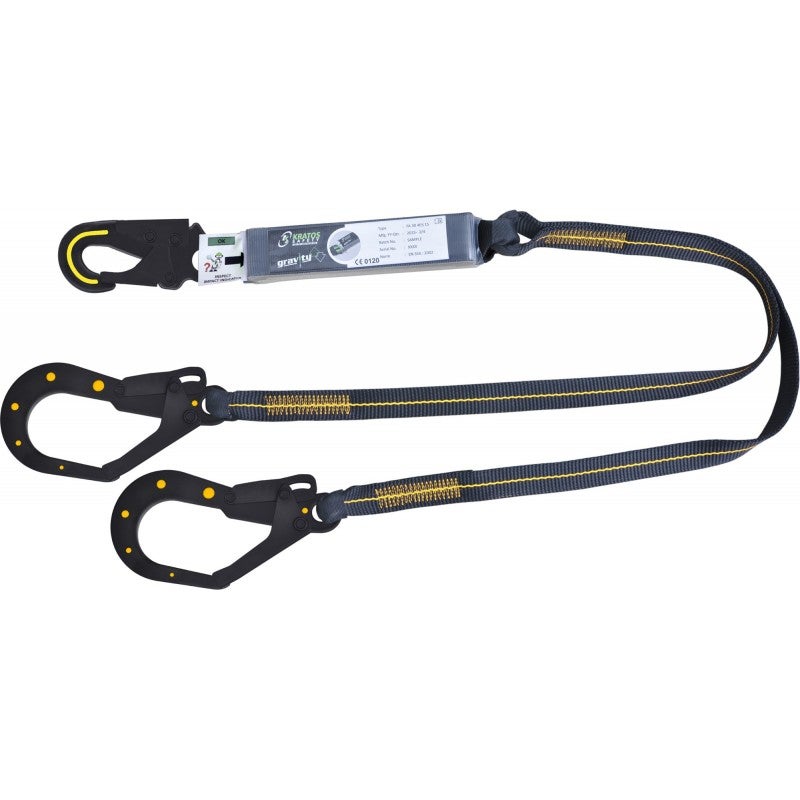 Anticaídas doble 1,5m  dieléctrico con ganchos Ø 50mm ATEX (FA 30 405 15)