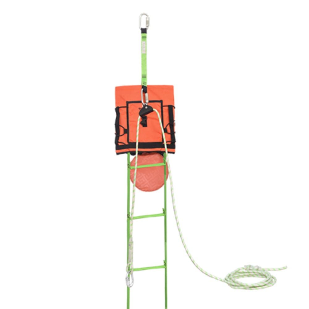 Escalera de rescate de cinta 6 m con sistema de aseguramiento