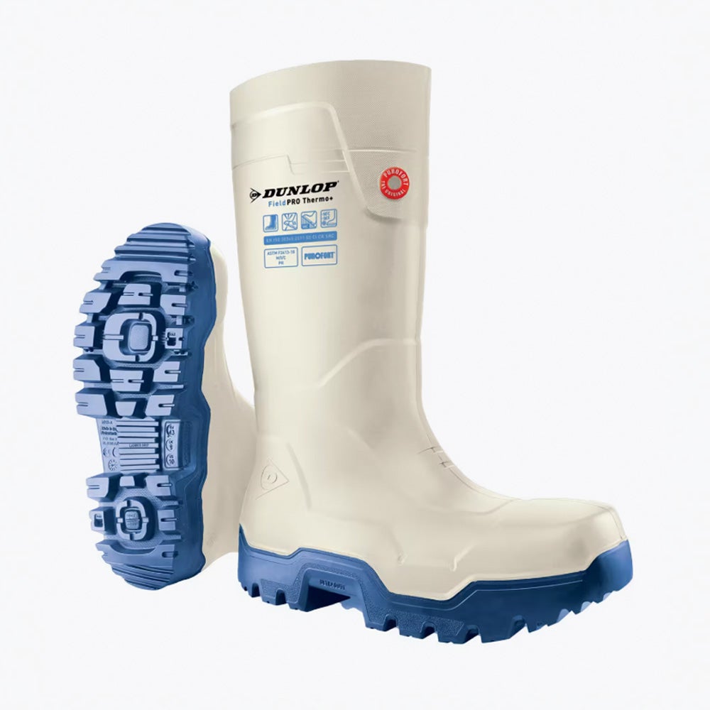 Bota de agua Dunlop FieldPRO Thermo+ Blanco y azul