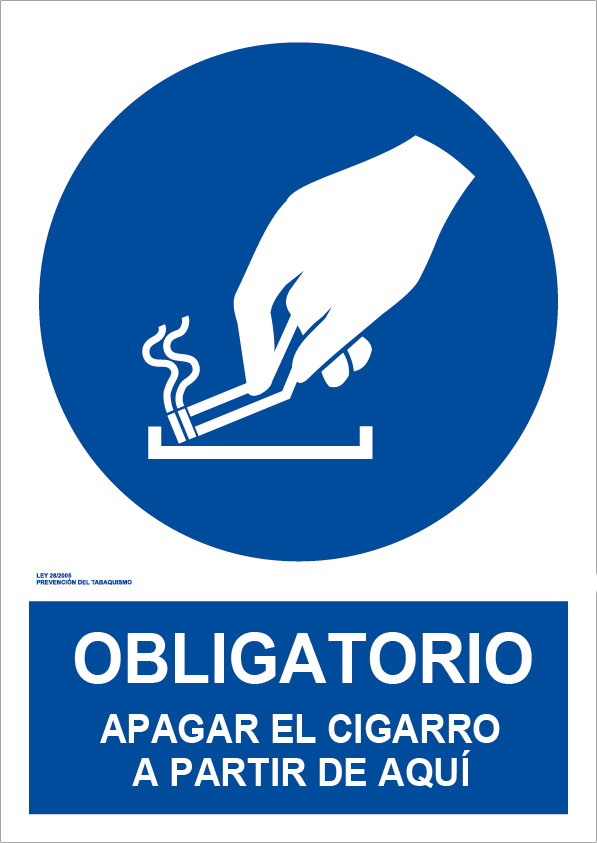 Obligatorio apagar el cigarro (A3)