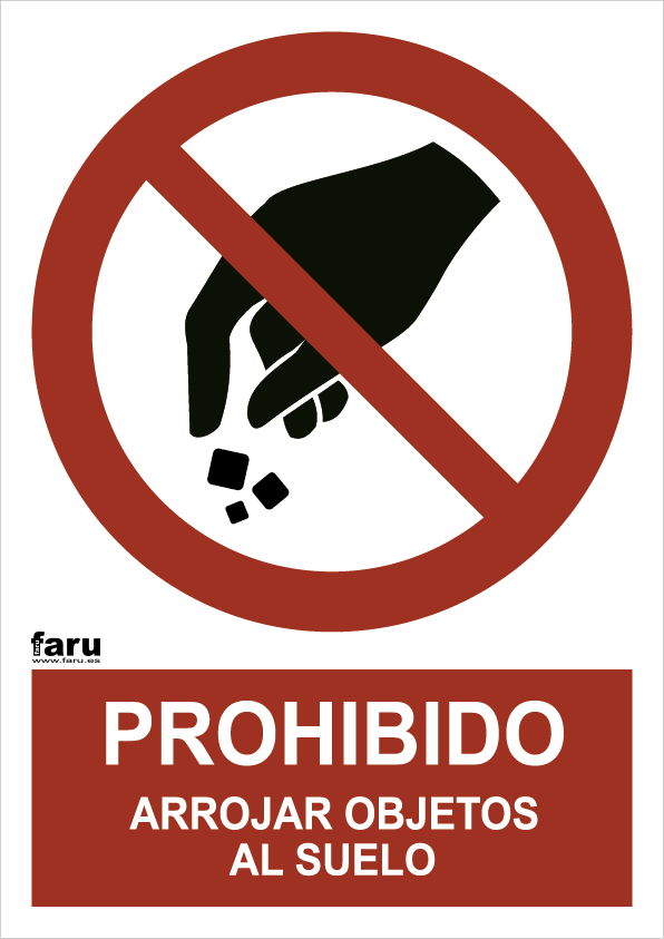 Prohibido arrojar objetos al suelo(A3)