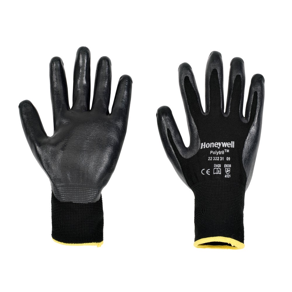Guantes Polytril Black. Pack 10 pares. 